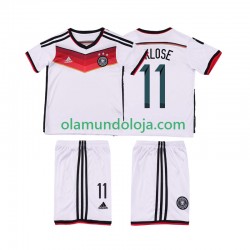 Camisola Alemanha KLOSE 11 2014 Retro Criança Equipamento Primeiro Manga Curta